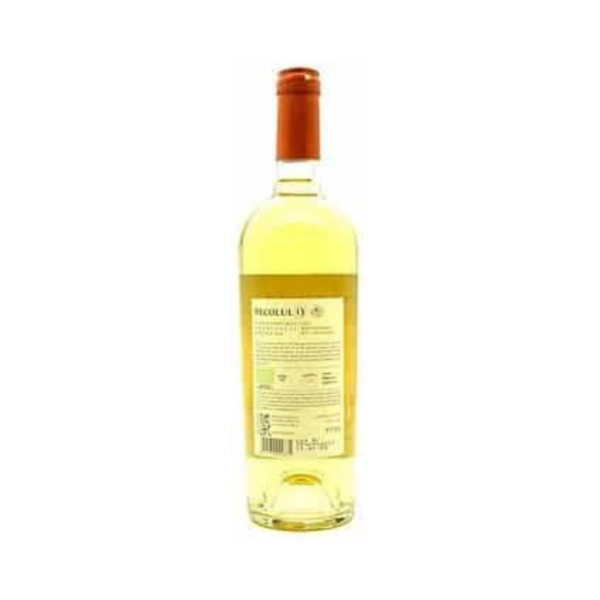 vin bio chardonnay alb sec secolul 13 vintage, vedere verso sticla